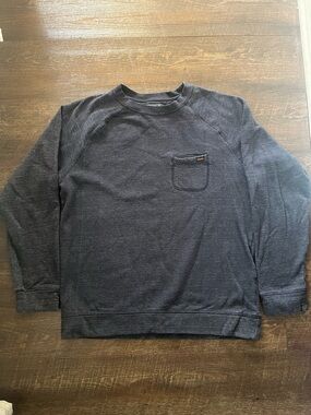 Volcom Men's Dark Navy Crewneck Sweater with Chest Pocket